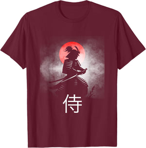 Japanese Samurai Warrior T-Shirt - T-Shirt | Maroon