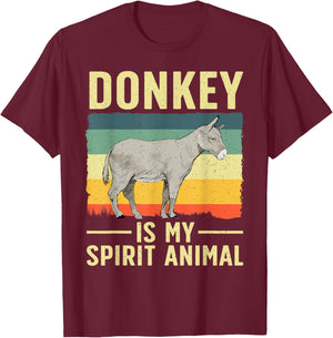 Cool Donkey Design Women Farmer Wild Donkey Lover T-Shirt - T-Shirt | Maroon