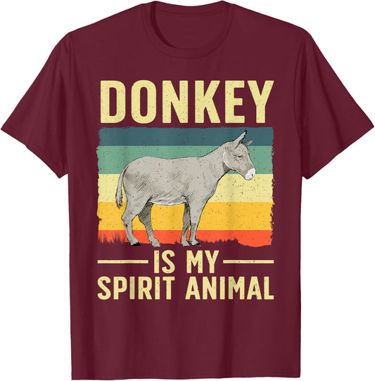 Cool Donkey Design Women Farmer Wild Donkey Lover T-Shirt - T-Shirt | Maroon