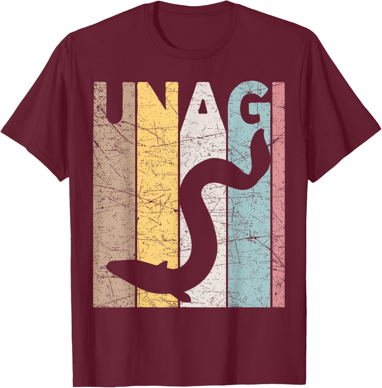 Unagi Vintage Japanese Food Retro Japanese Eel T-Shirt - T-Shirt | Maroon