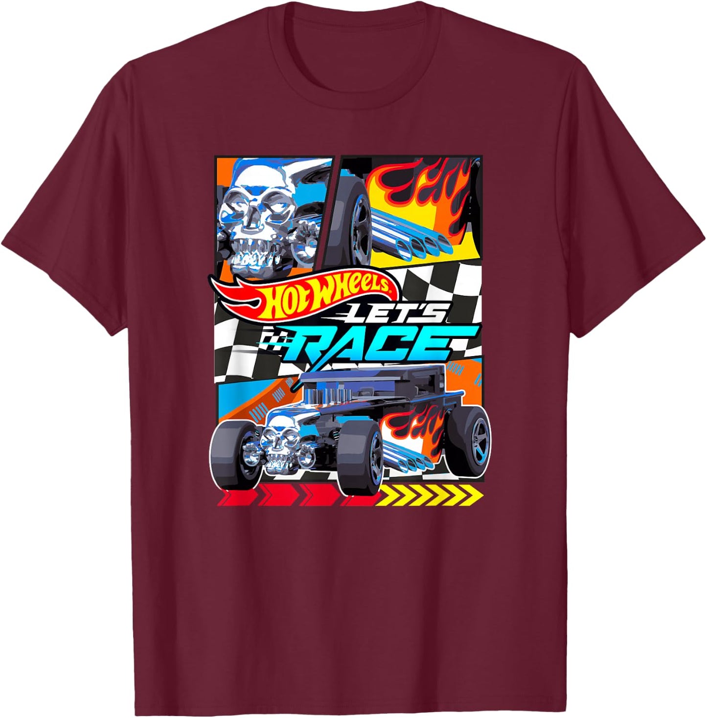 Hot Wheels Let's Race - Bone Shaker T-Shirt - T-Shirt | Maroon