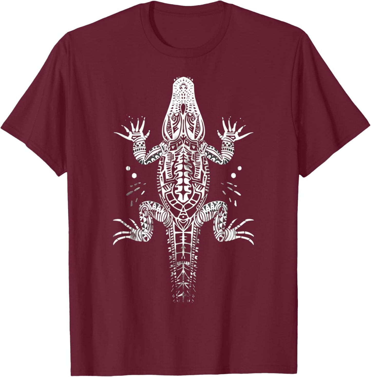Alligator Tribal Vintage Retro Graphic T-Shirt - T-Shirt | Maroon
