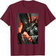 Aliens Iconic Dangerous Xenomorph In Fire Big Chest Poster T-Shirt - T-Shirt | Maroon