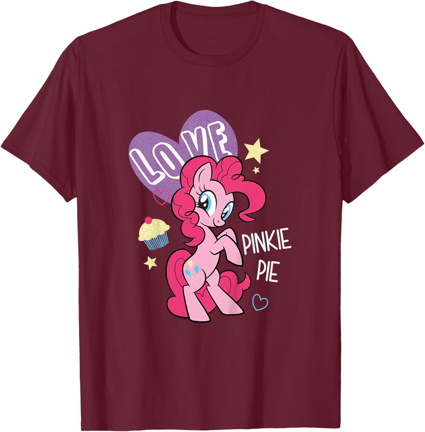 Kids My Little Pony: Friendship Is Magic Love Pinkie Pie Logo T-Shirt - T-Shirt | Maroon