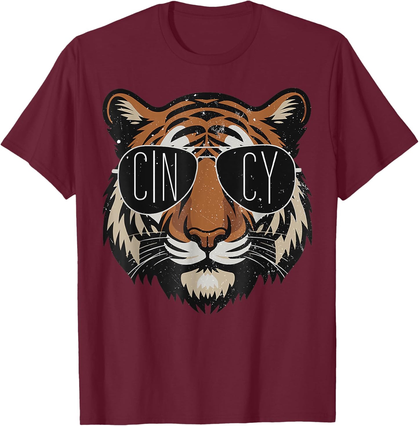 Touchdown American Football Game Day Thanksgiving Tiger T-Shirt - T-Shirt | Maroon
