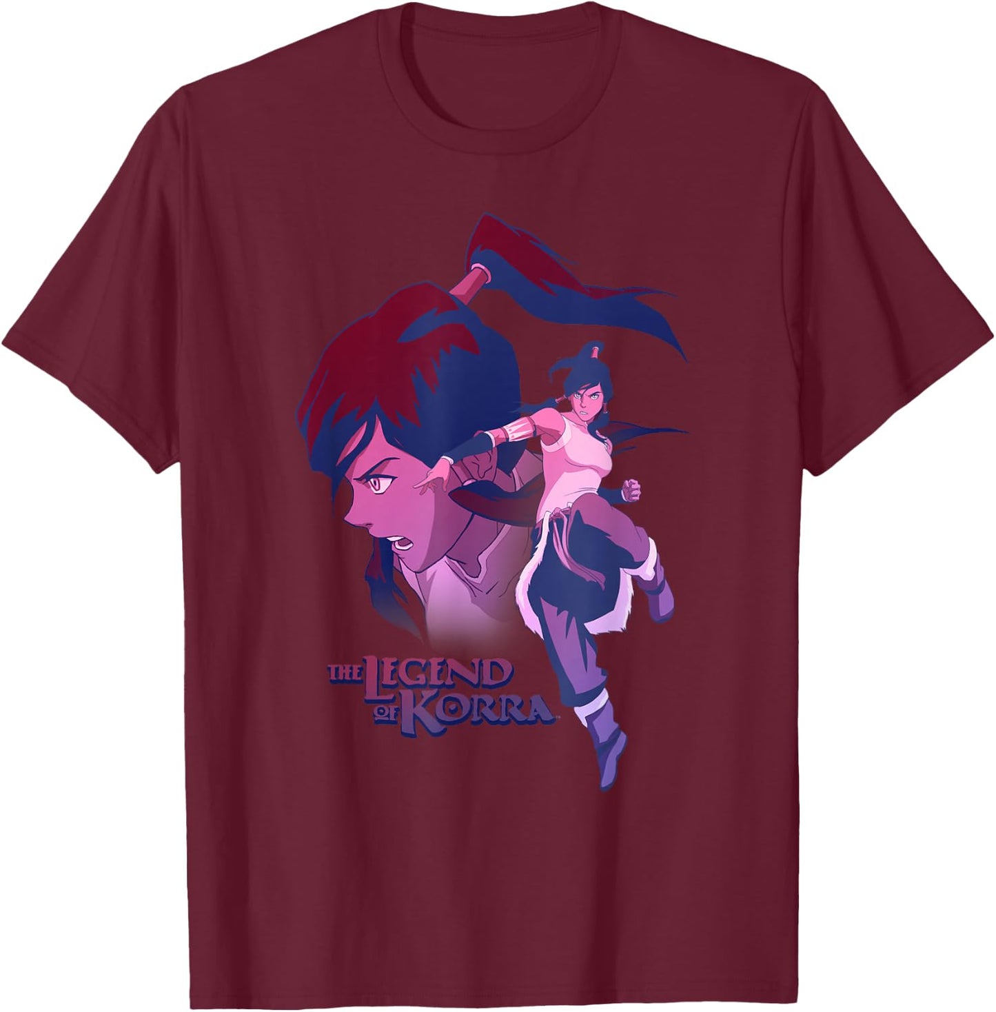 Avatar: The Last Airbender The Legend Of Korra Action Poster T-Shirt - T-Shirt | Maroon