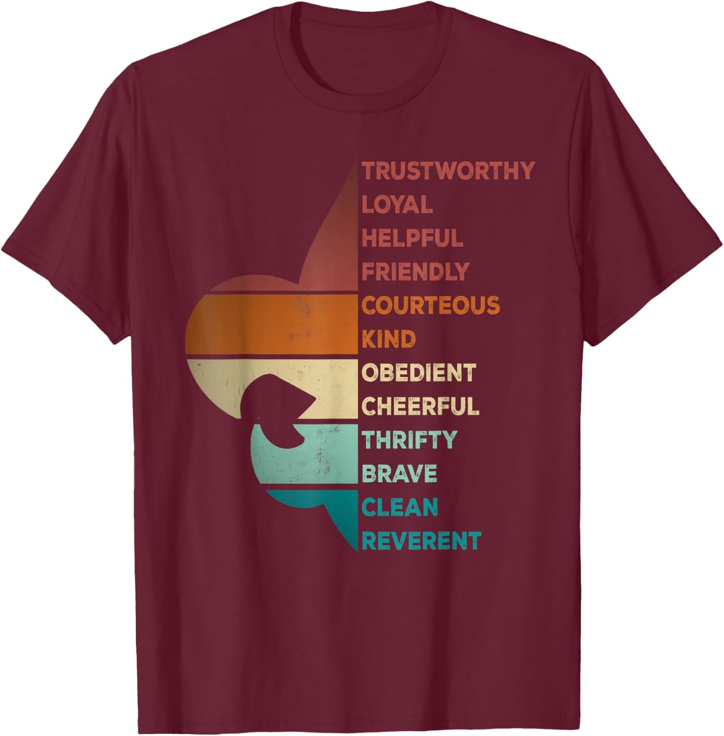 Cool Retro Vintage Style Scouting Law T-Shirt - T-Shirt | Maroon