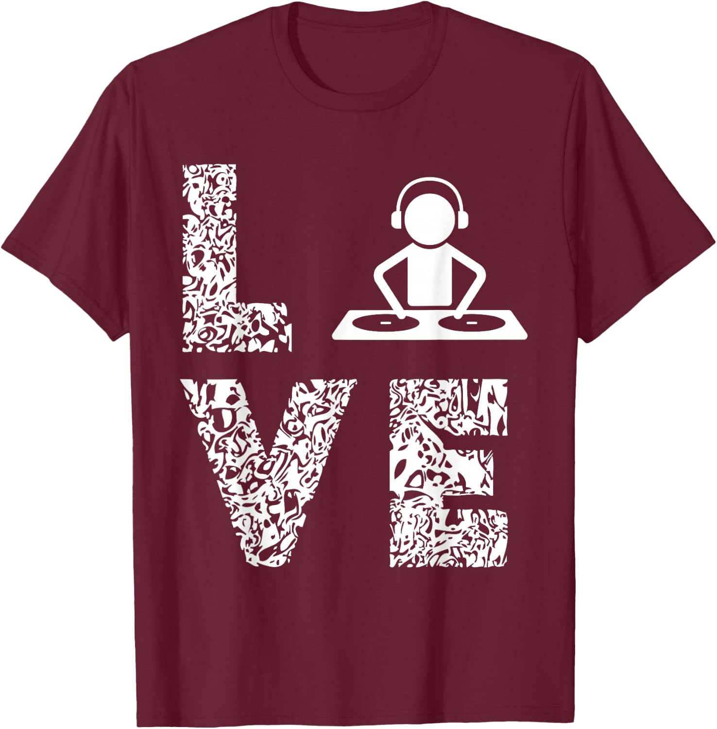 DJ Turntable Love Disc Jockey DJ Music Producer T-Shirt - T-Shirt | Maroon