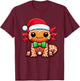 Funny Gingerbread Man Axolotl Christmas Kids T-Shirt - T-Shirt | Maroon