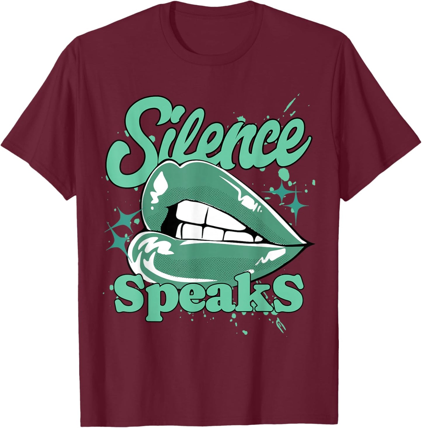 Silence Speaks Retro Green Glow 1s Matching Women T-Shirt - T-Shirt | Maroon