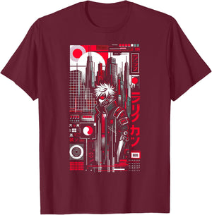 Punk Rock / Cyberpunk / 60 Cities / Men Women Youth Graphic T-Shirt - T-Shirt | Maroon