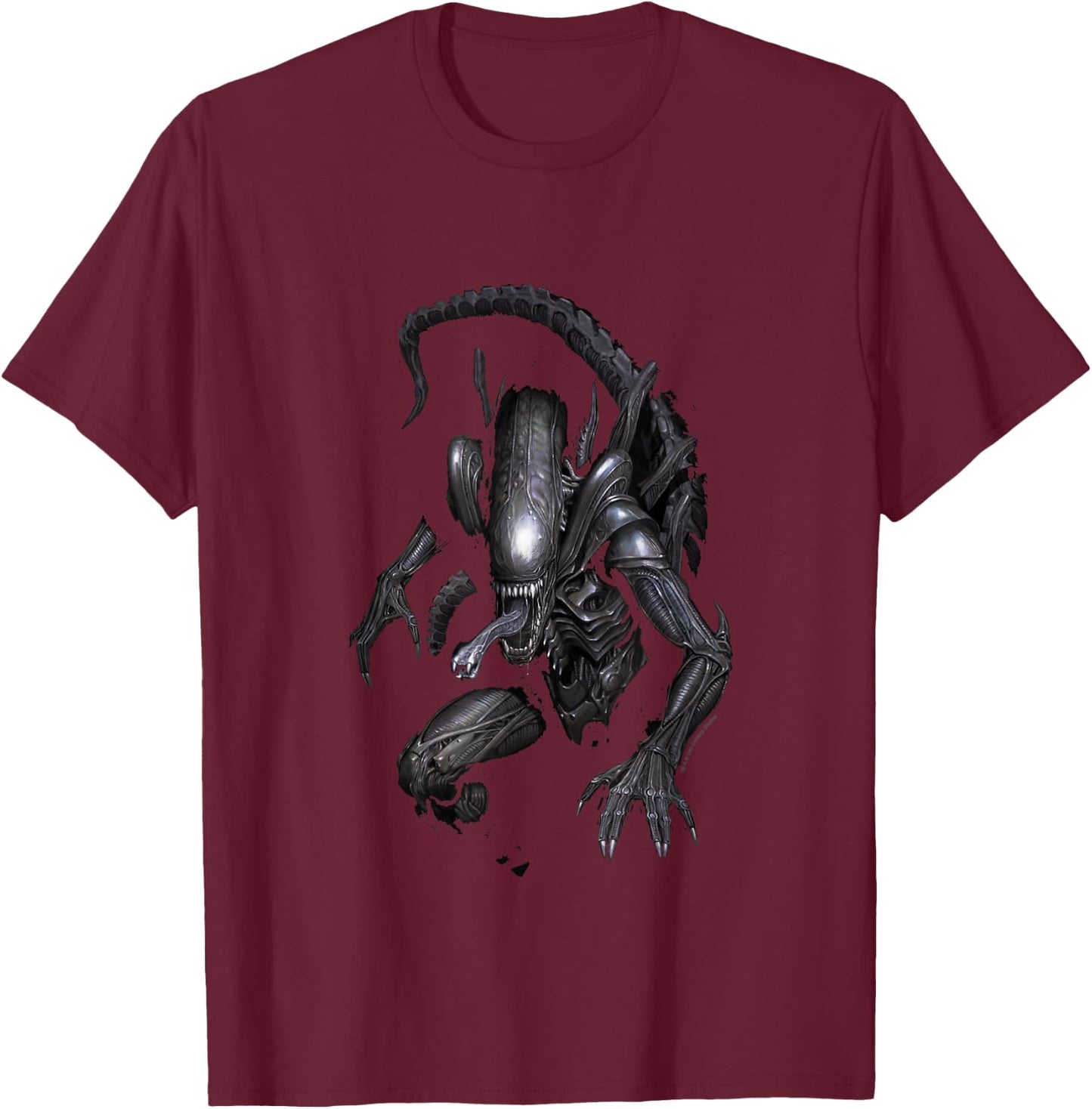 Aliens Iconic Dangerous Xenomorph in The Shadows Big Poster T-Shirt - T-Shirt | Maroon
