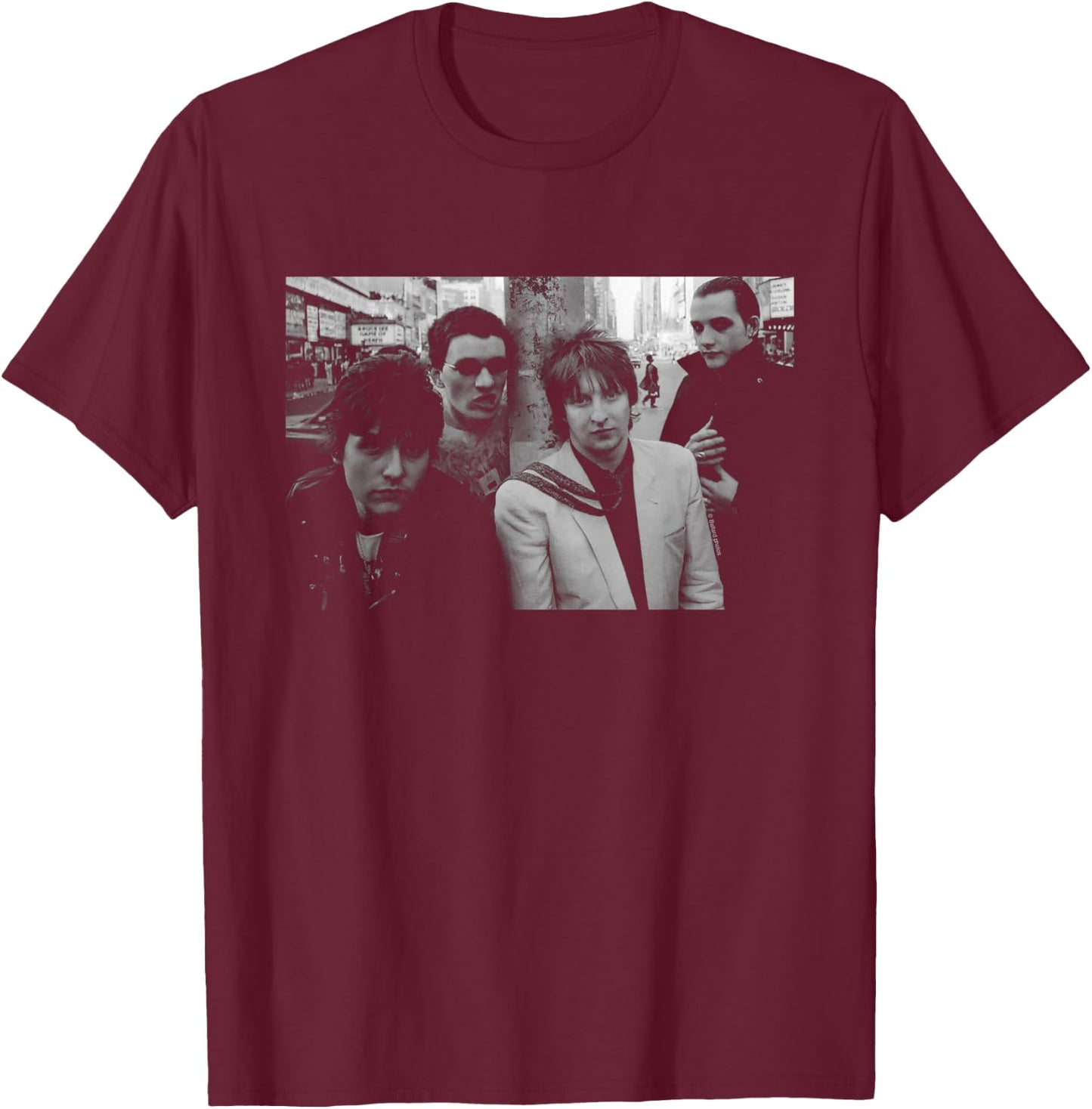 The Damned New York 1979 Photo Shoot By Allan Ballard T-Shirt - T-Shirt | Maroon