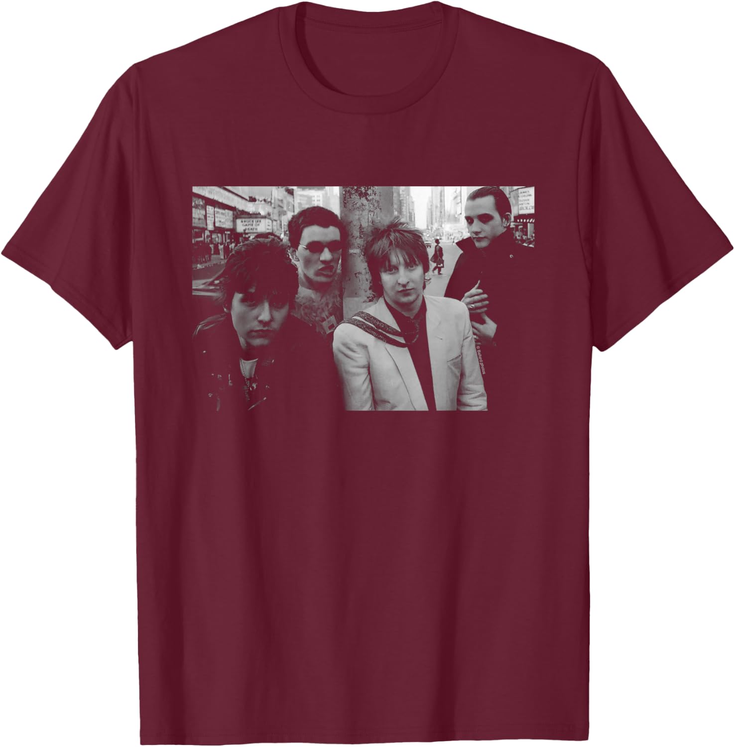 The Damned New York 1979 Photo Shoot By Allan Ballard T-Shirt - T-Shirt | Maroon
