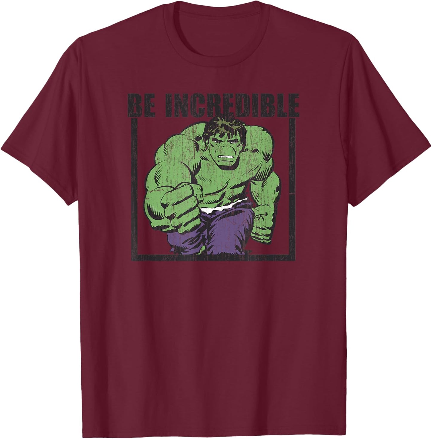Marvel Comics Retro Classic Vintage Hulk Be Incredible T-Shirt - T-Shirt | Maroon