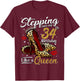 High Heels Stepping Into My 34th Birthday 34 and Fabulous T-Shirt - T-Shirt | Maroon
