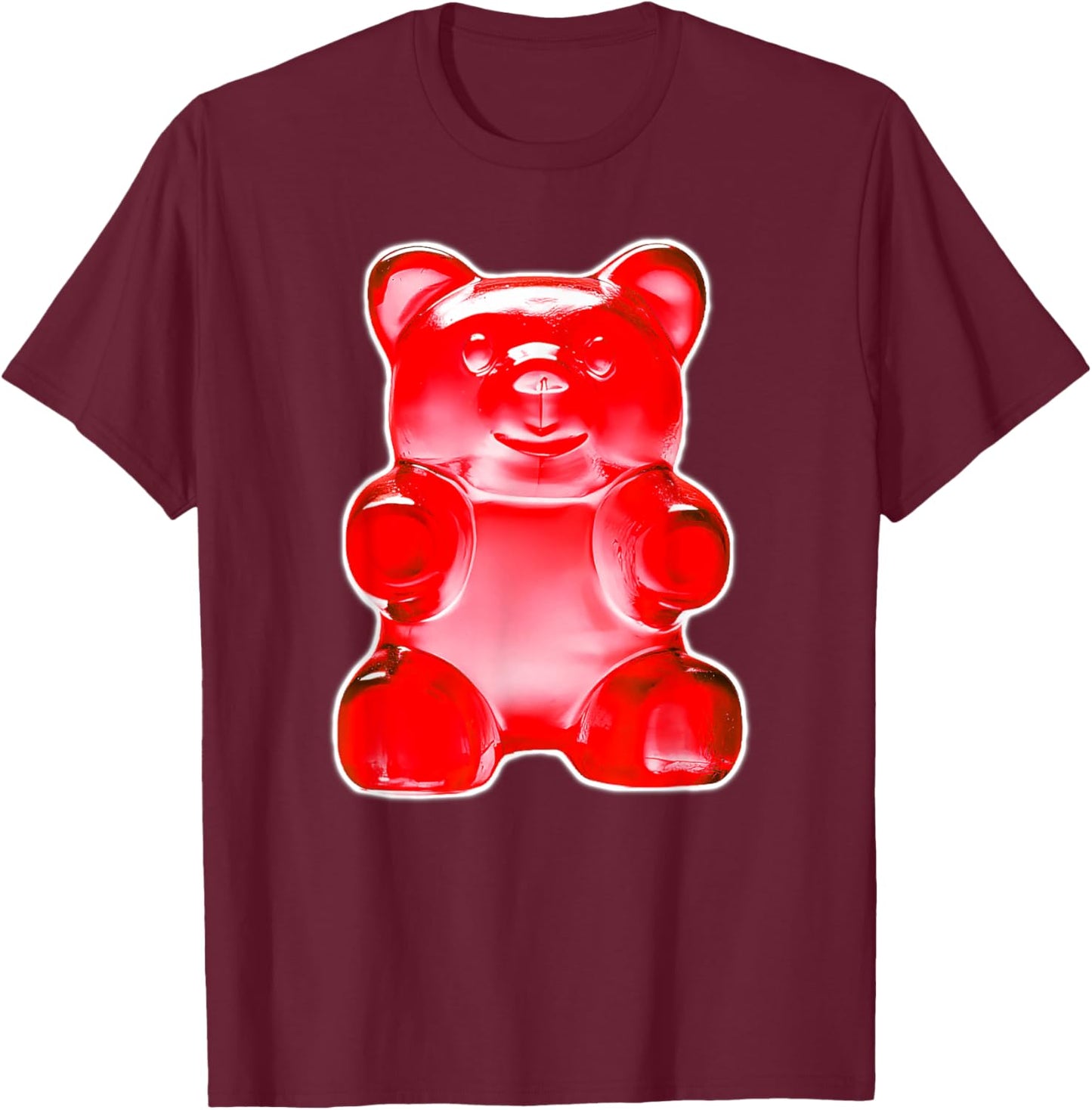 Red Gummy Bear Candy T-Shirt - T-Shirt | Maroon