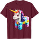 Master Builder Bricks Blocks Play Toys Unicorn Youth Kids T-Shirt - T-Shirt | Maroon