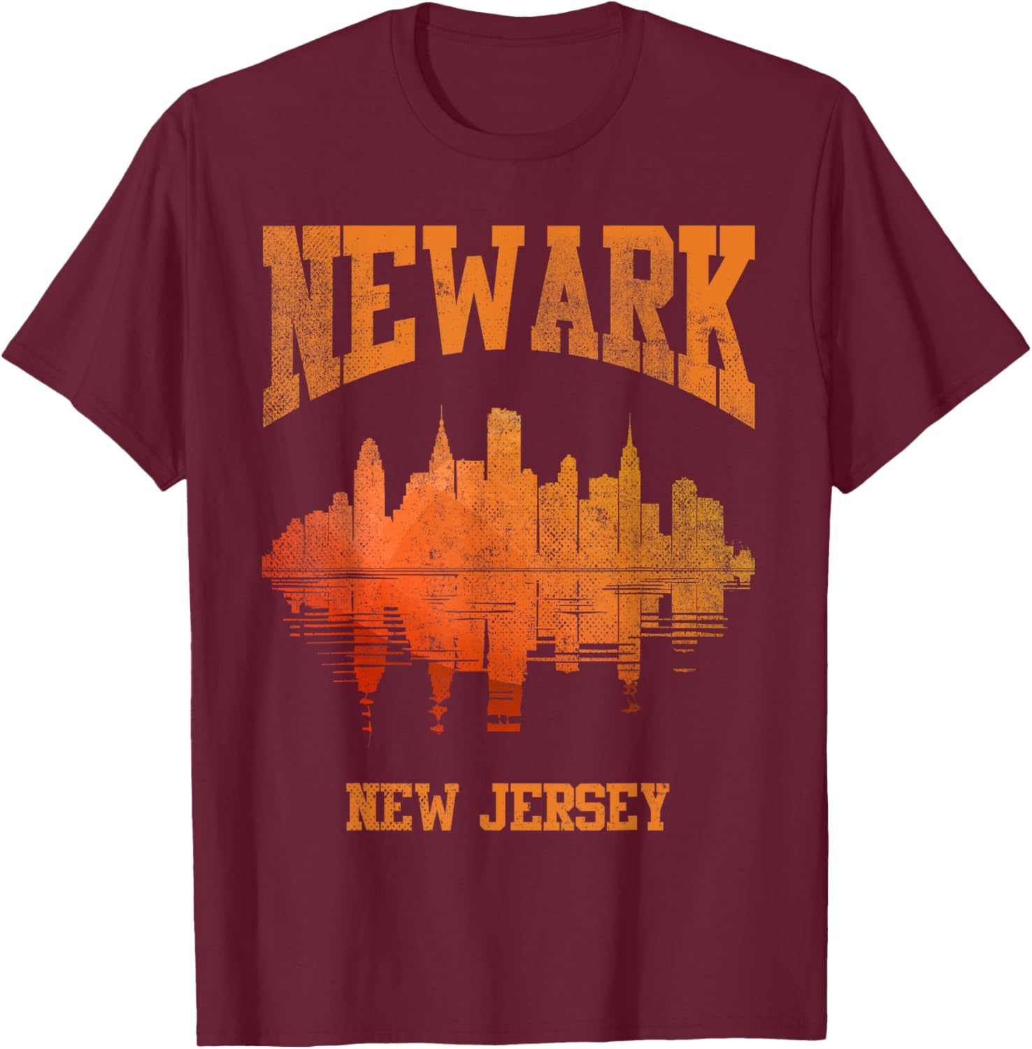 Newark New Jersey NJ | Skyline T-Shirt - T-Shirt | Maroon