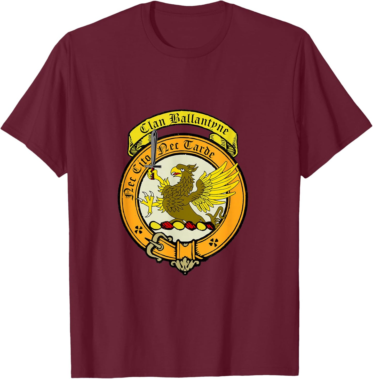 Ballantyne Clan Scottish Crest T-Shirt - T-Shirt | Maroon