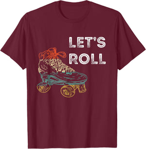 Roller Skates Running 70s 80s Roller Skating Inline Skater T-Shirt - T-Shirt | Maroon