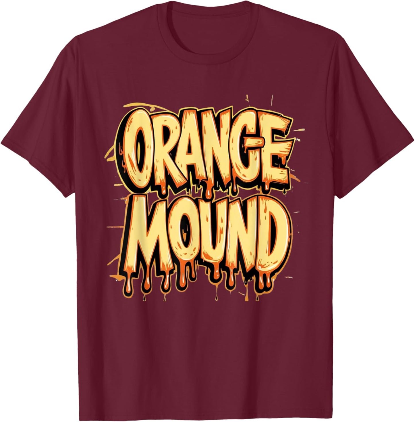 Orange Mound TN Tennessee Vintage Graffiti Drip T-Shirt - T-Shirt | Maroon