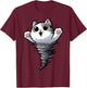 Funny Cat Tornado Storm Chasers Meteorologist Animal Lover T-Shirt - T-Shirt | Maroon