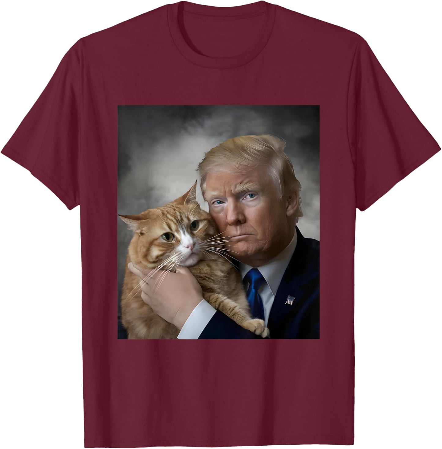 Donald Trump and Cat Funny Trump And Cat, Political 2024 T-Shirt - T-Shirt | Maroon