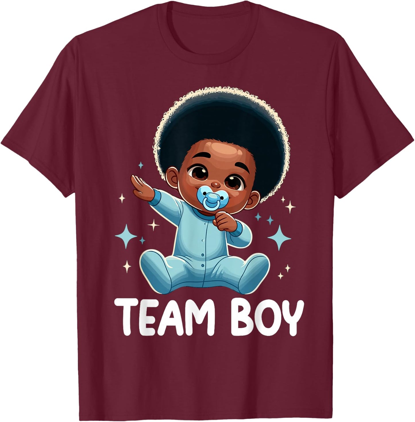 Team Boy Baby Announcement Gender Reveal Party T-Shirt - T-Shirt | Maroon