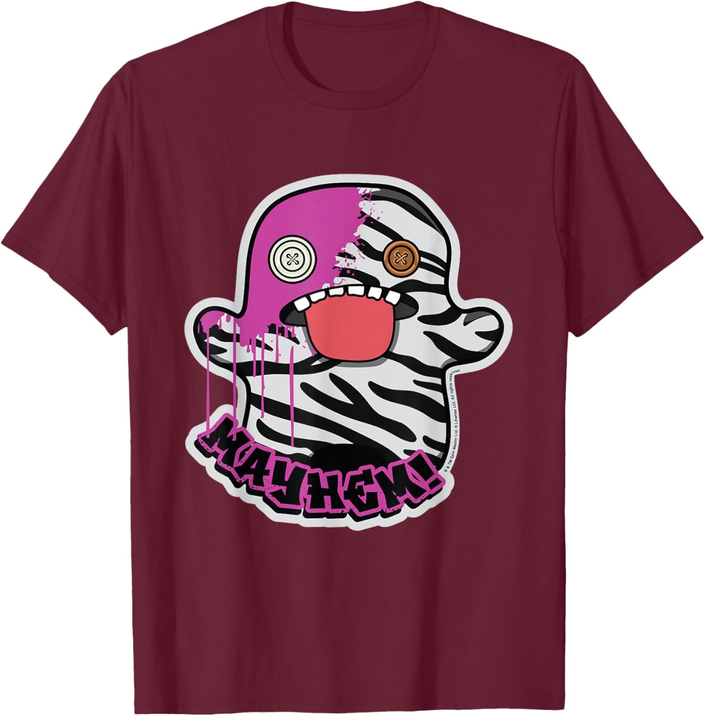 Fuggler Mayhem Oogah Boogah Zebra Paint Splat T-Shirt - T-Shirt | Maroon
