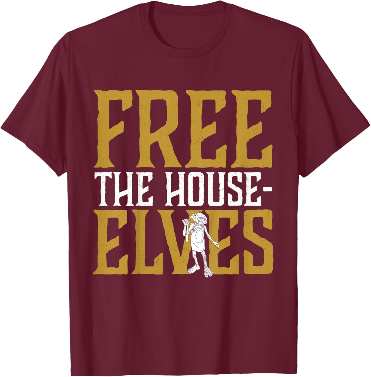 Kids Harry Potter Dobby Free The House-Elves T-Shirt - T-Shirt | Maroon