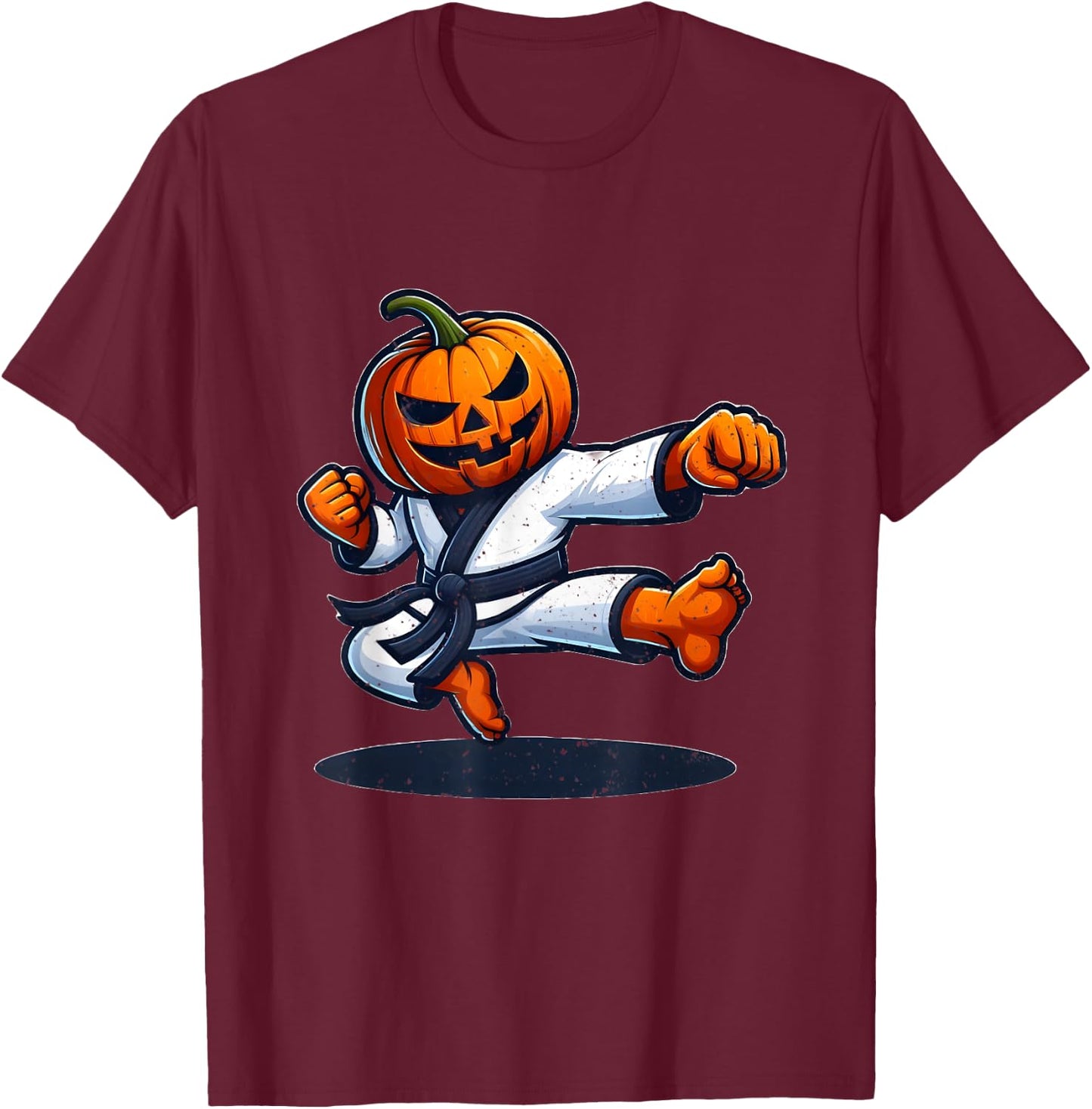 Karate Halloween Pumpkin T-Shirt - T-Shirt | Maroon