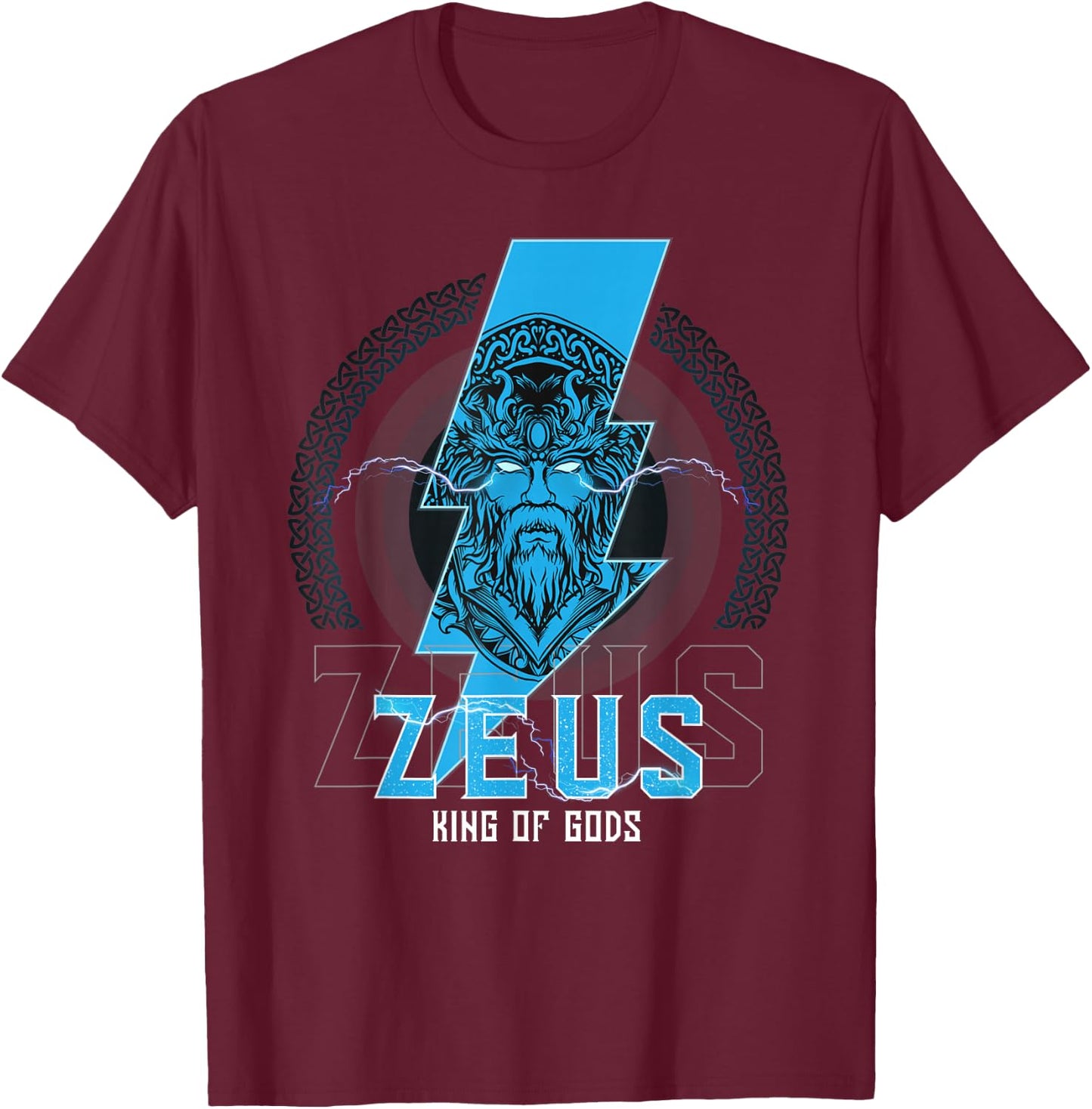 Greek Mythology or Zeus King of Gods or Ancient Greek God T-Shirt - T-Shirt | Maroon