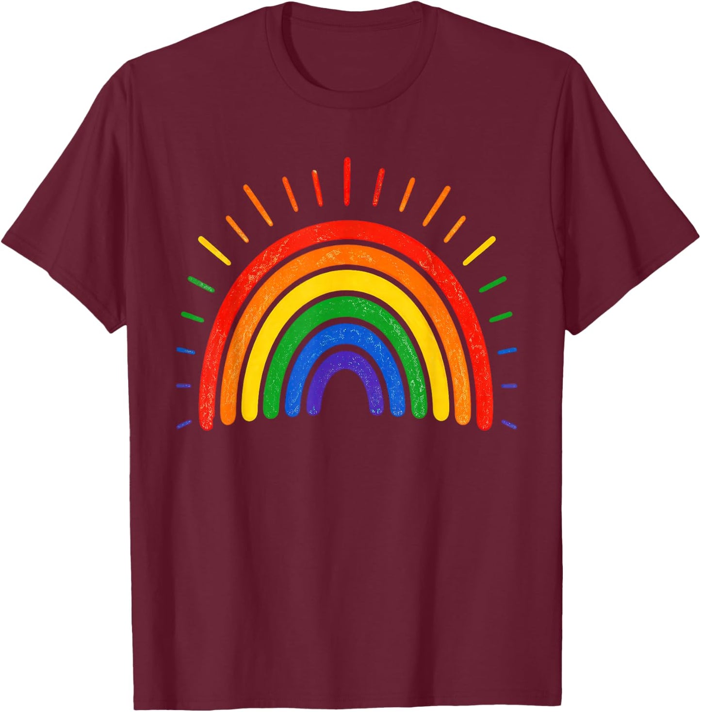 LGBTQ Rainbow Flag Gay Pride LGBT Awareness Month T-Shirt - T-Shirt | Maroon