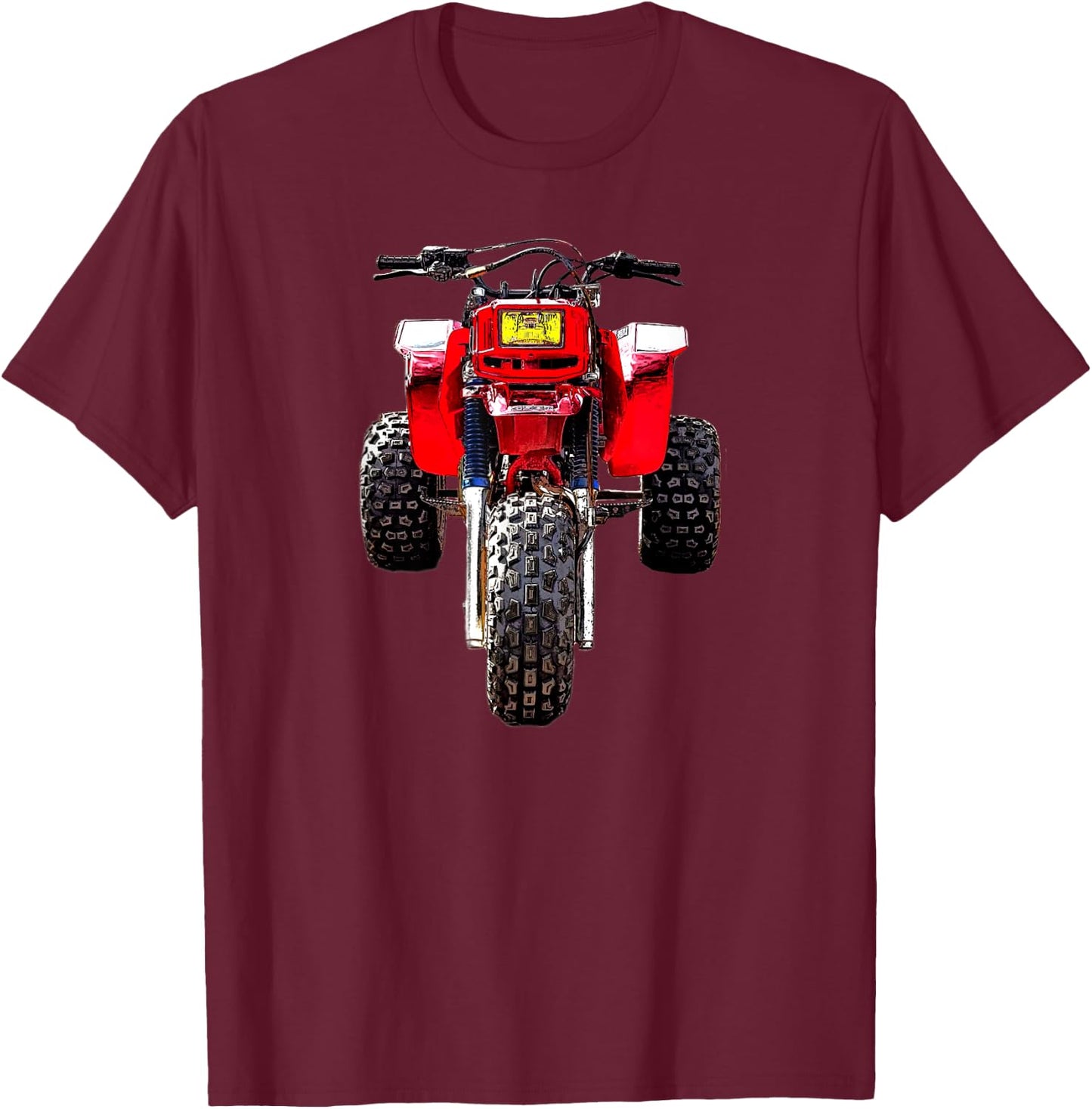 250 R 3 Wheeler, All Terrain Vehicle 1985 Vintage Retro Three Wheeler ATV ATC 250R , Small, Black T-Shirt - T-Shirt | Maroon