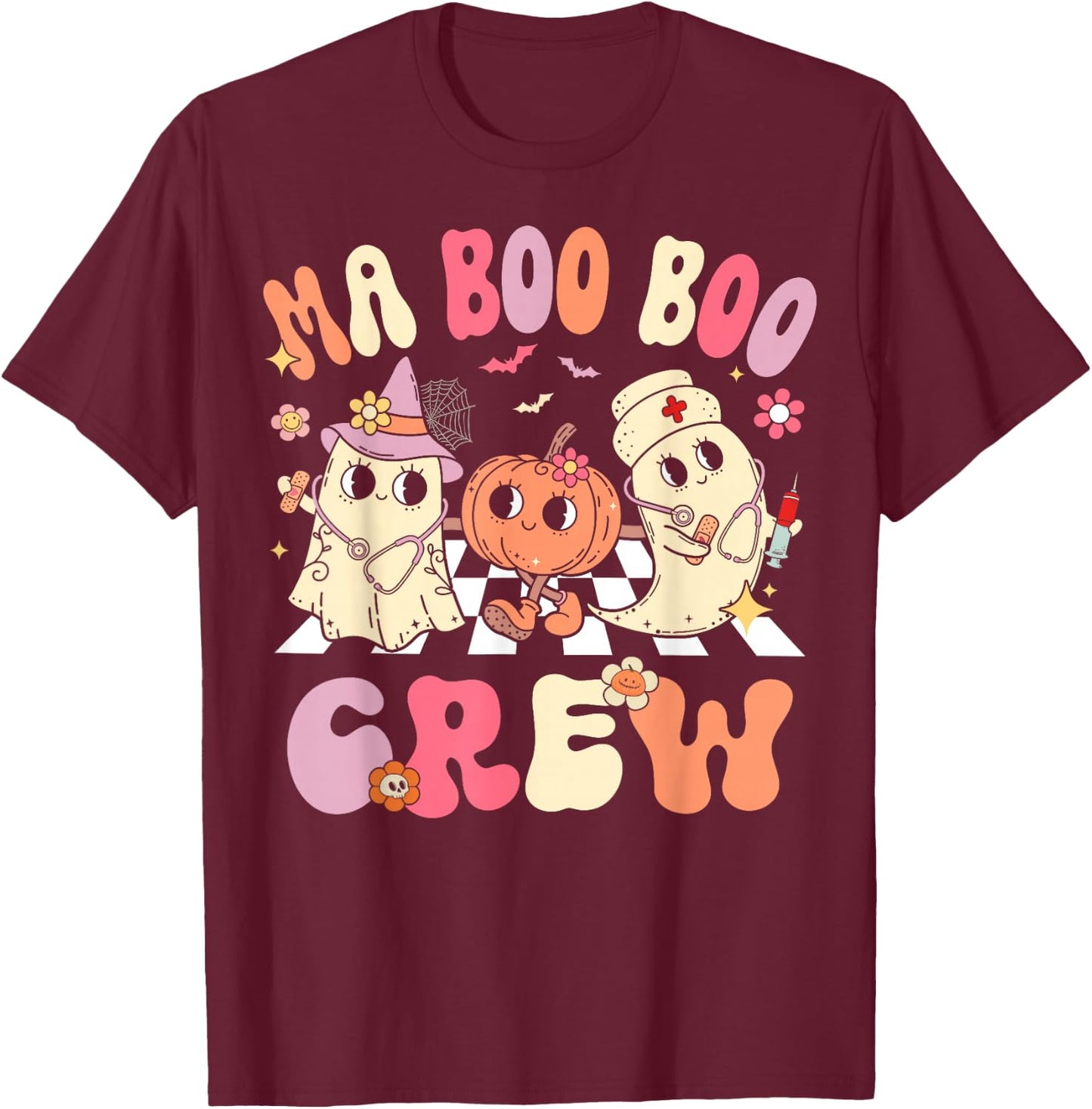 Medical Assistant Boo Crew MA Halloween T-Shirt - T-Shirt | Maroon