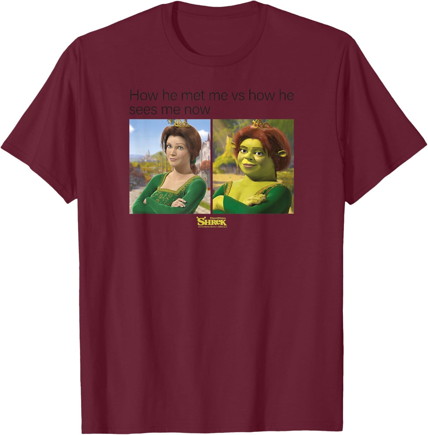 Shrek Princess Fiona Meme T-Shirt - T-Shirt | Maroon