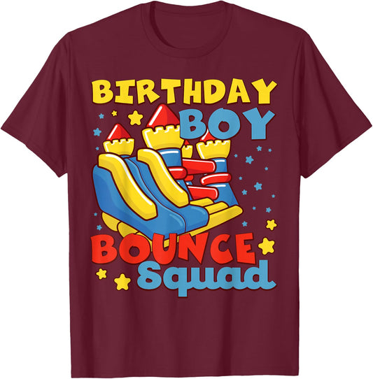 Birthday Boys Bounce Squad Cute Bouncing House Squad T-Shirt - T-Shirt | Maroon