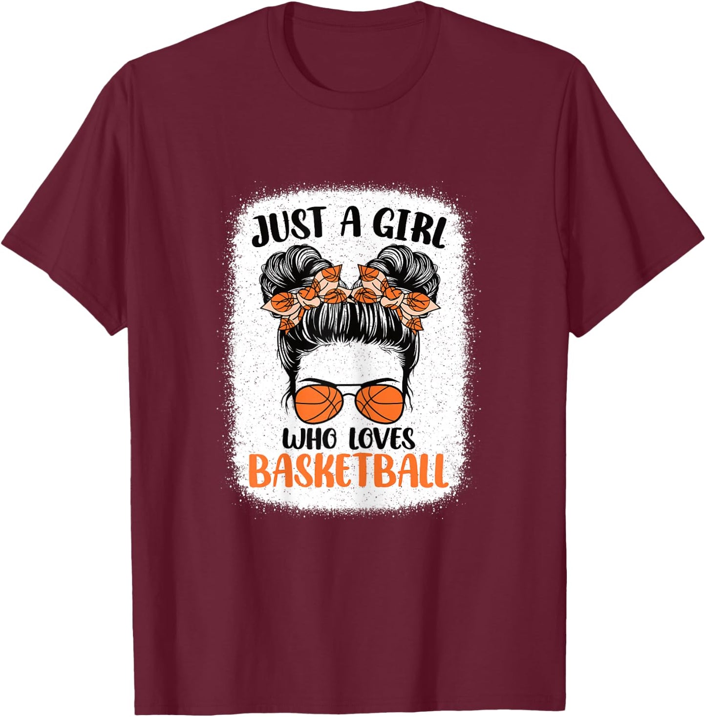Just A Girl Who Loves Basketball Cute Basketball Player T-Shirt - T-Shirt | Maroon