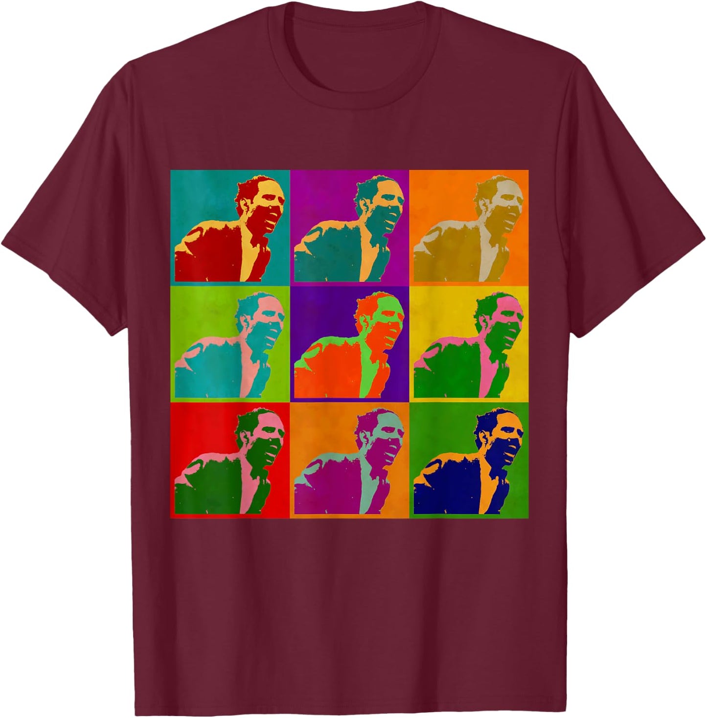 Pedro Albizu Campos Warhol Painting Boricua Puerto Rico Fun T-Shirt - T-Shirt | Maroon