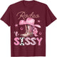 Rodeo Sissy Pink Boots Coquette CowGirl Birthday Party T-Shirt - T-Shirt | Maroon