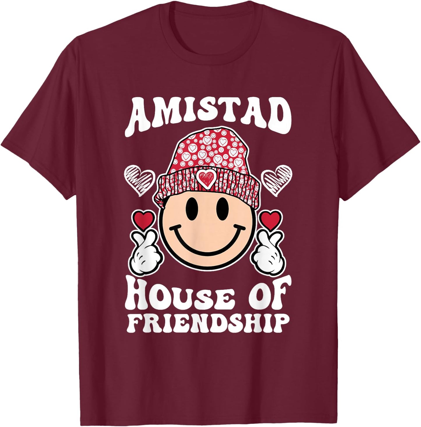 Amistad House Of Friendship Friendly School Spirit Kids T-Shirt - T-Shirt | Maroon