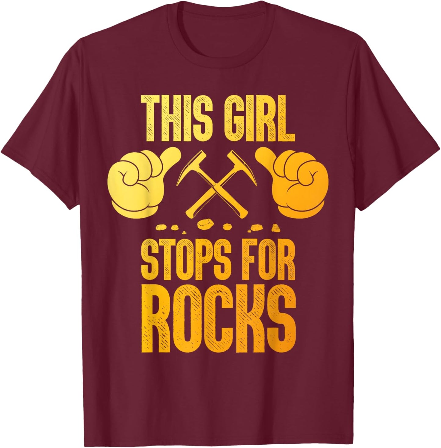 Cool Geology Art Girls Geologist Rock Collector T-Shirt - T-Shirt | Maroon