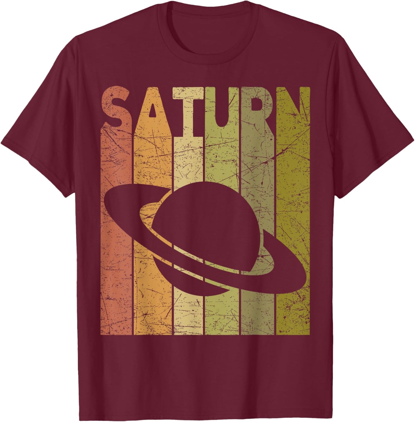 Saturn Vintage Saturn Planet Retro Space Nerd T-Shirt - T-Shirt | Maroon