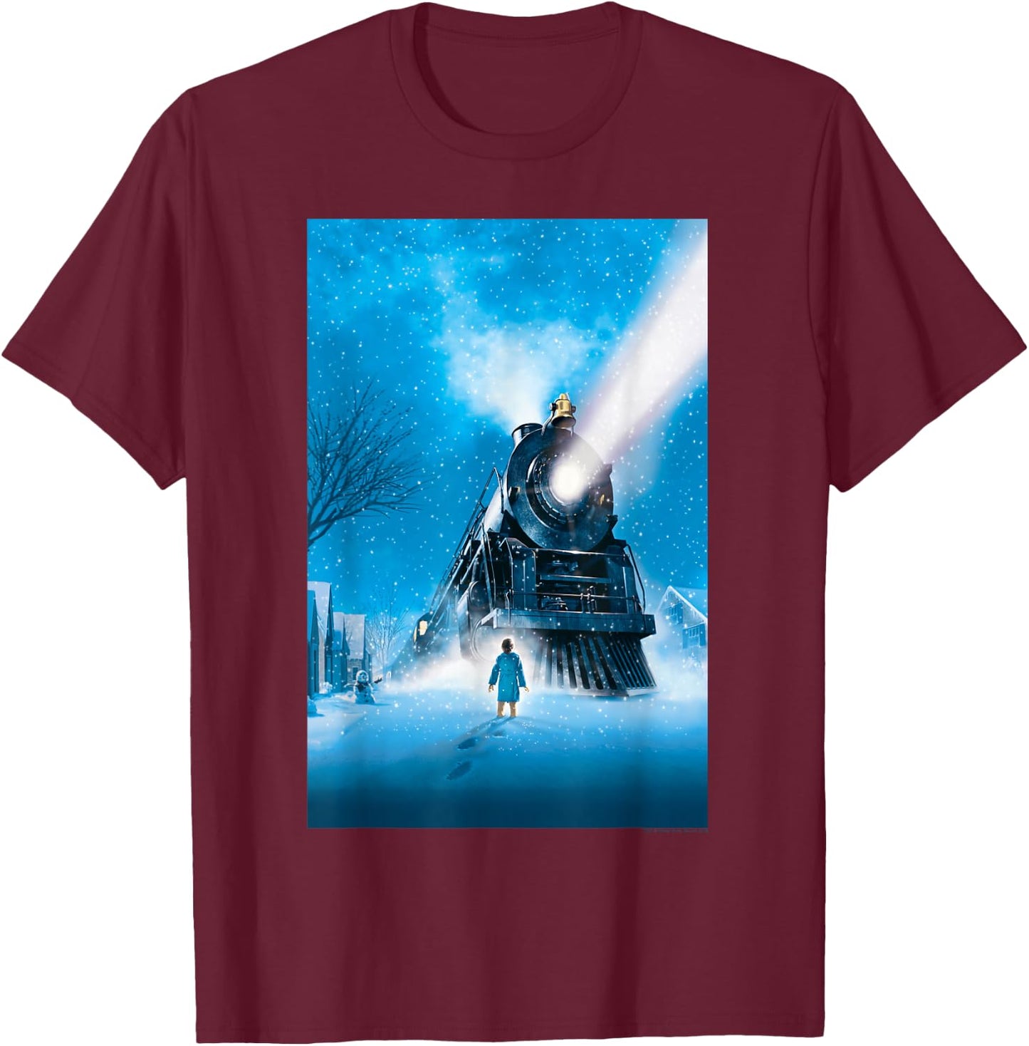 The Polar Express Train Poster T-Shirt - T-Shirt | Maroon