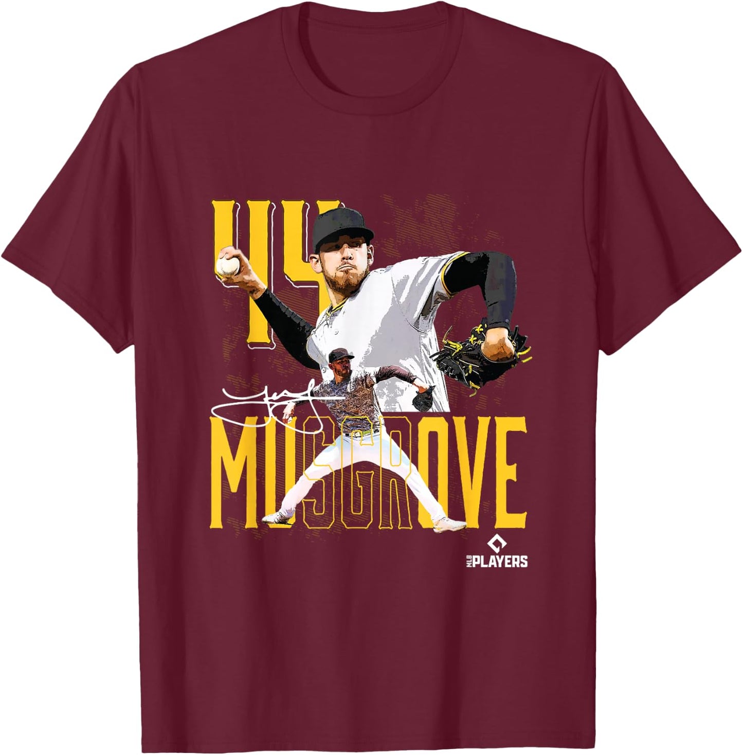 Joe Musgrove | San Diego Baseball Players | MLBJME3003 T-Shirt - T-Shirt | Maroon