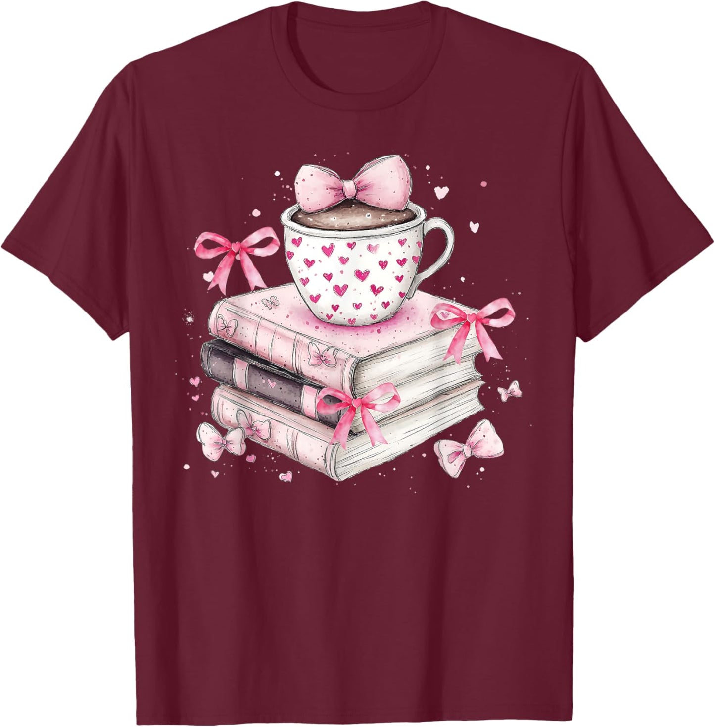 Teacher Valentine's Day All Booked For Valentines Reading T-Shirt - T-Shirt | Maroon