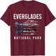 Everglades National Park Florida Alligator American Flag T-Shirt - T-Shirt | Maroon