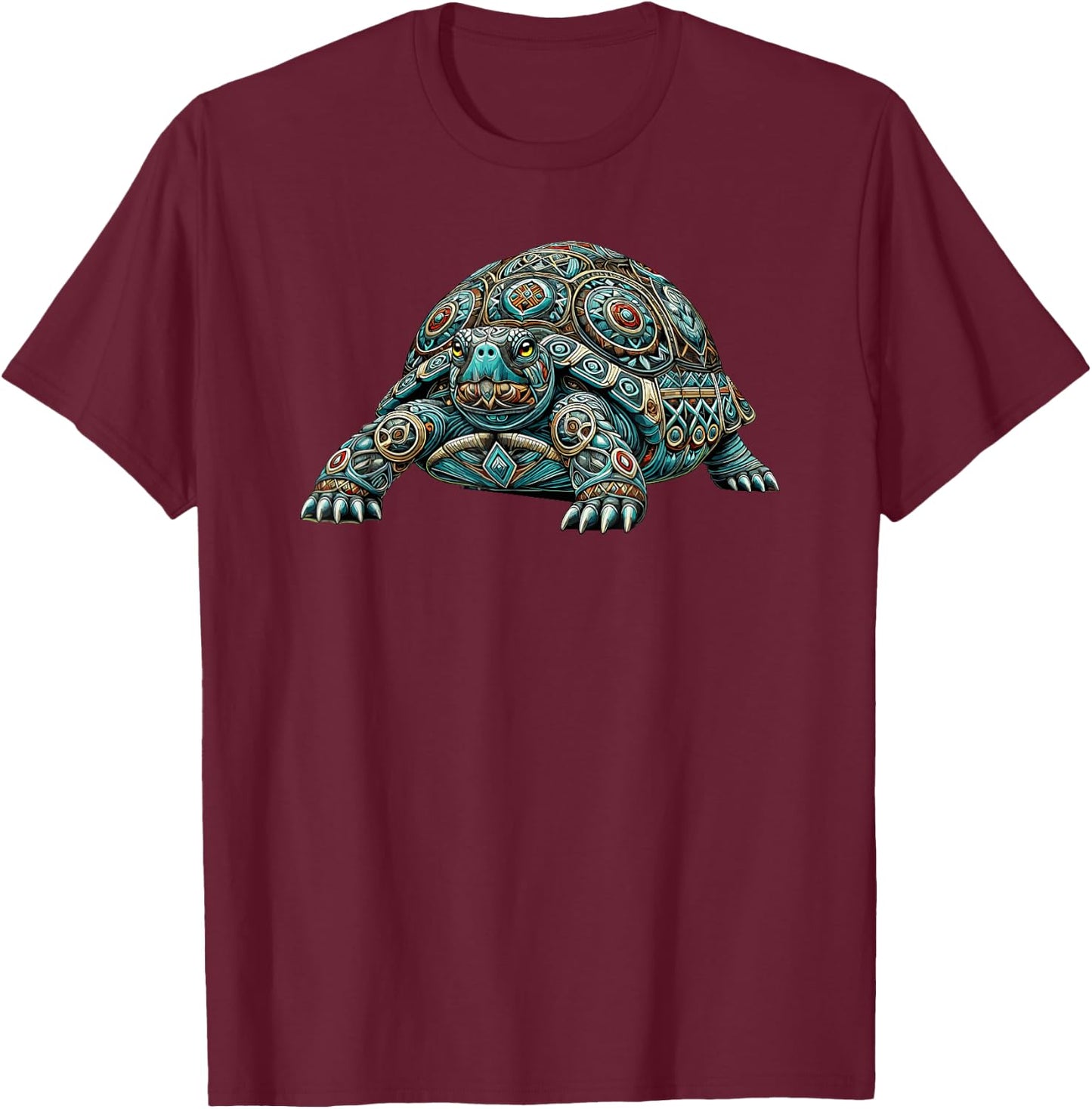 Mandala Art Box Turtle Turtles T-Shirt - T-Shirt | Maroon