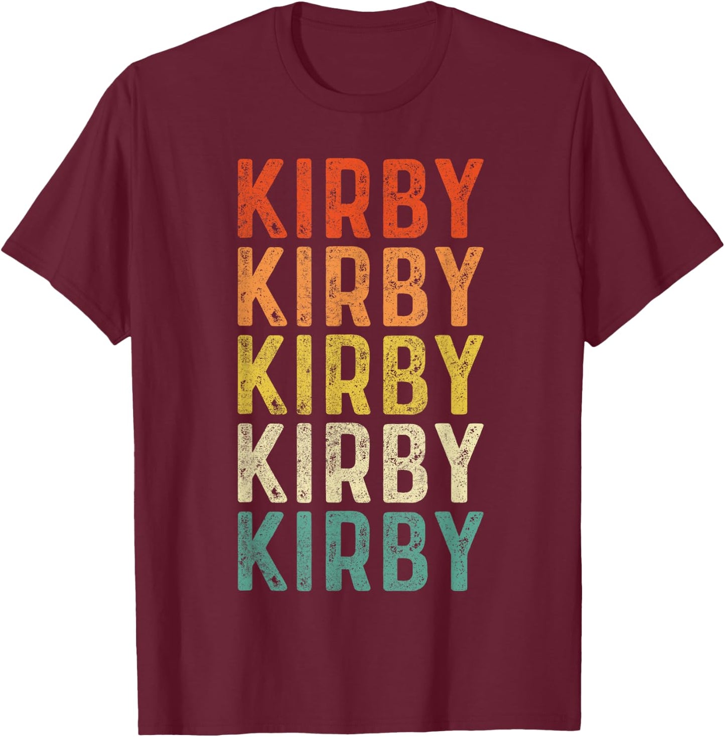 Kirby Vintage Retro T-Shirt - T-Shirt | Maroon
